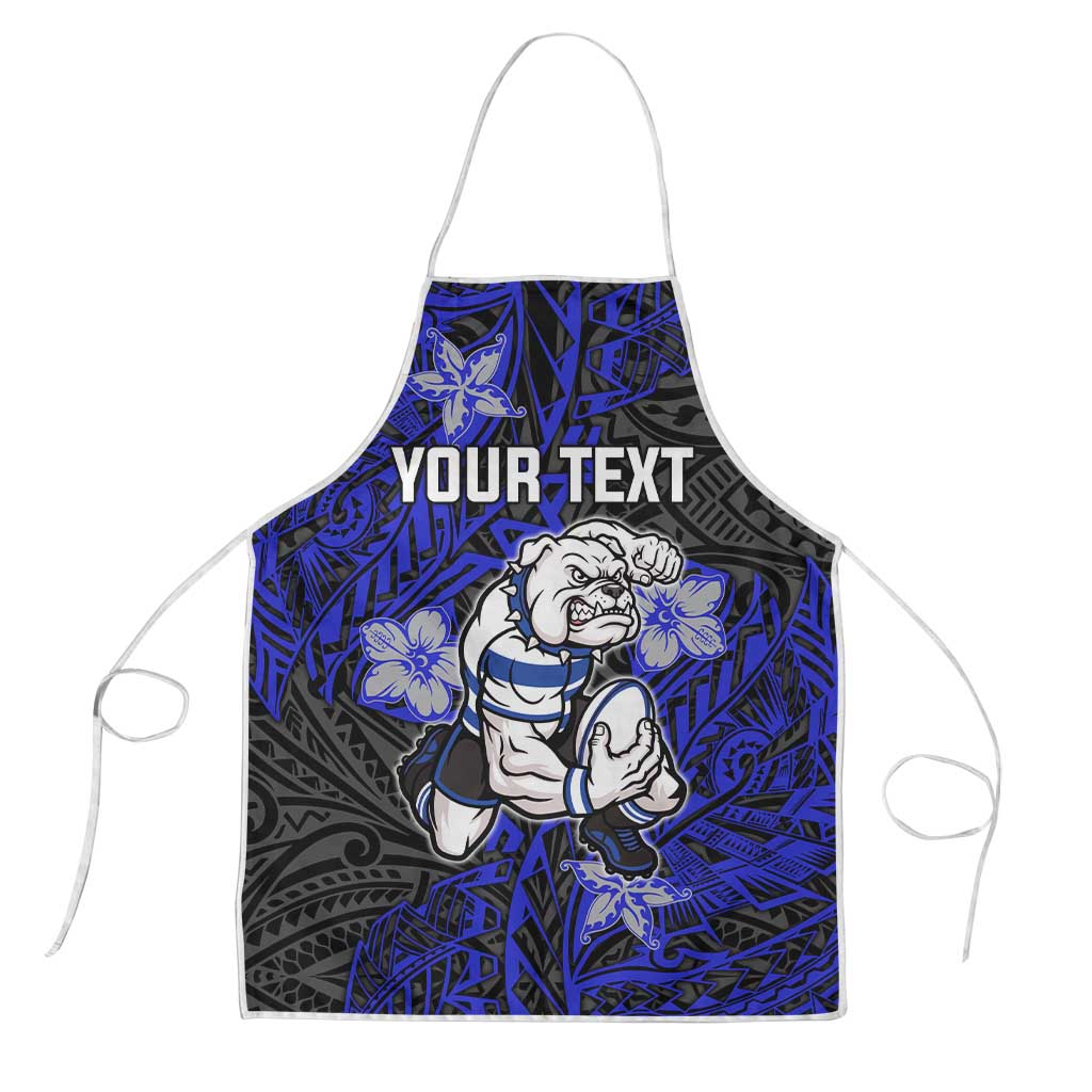 Personalised Canterbury-Bankstown Bulldogs Apron Polynesian Tribal Pattern With Rugby Bulldog Mascot Art