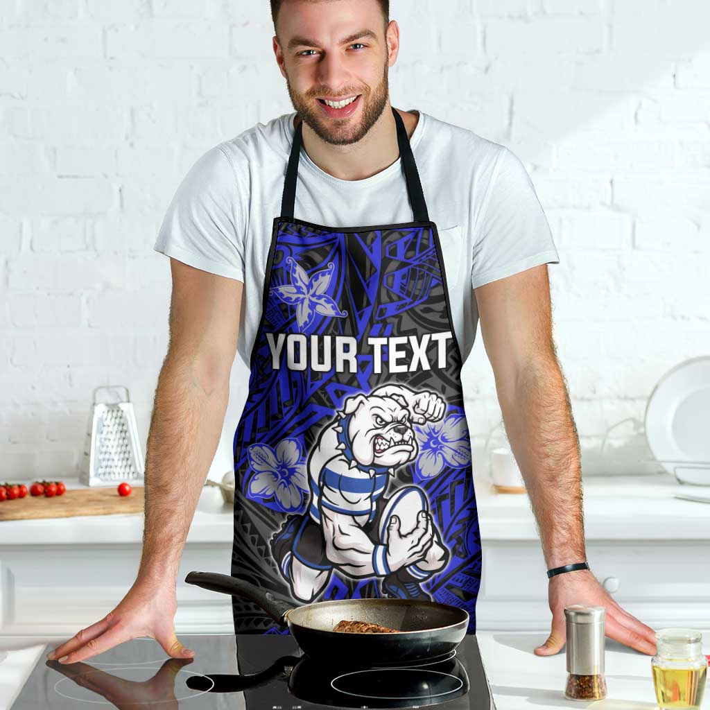 Personalised Canterbury-Bankstown Bulldogs Apron Polynesian Tribal Pattern With Rugby Bulldog Mascot Art