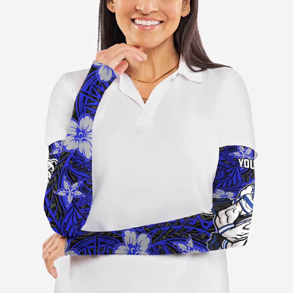 Personalised Canterbury-Bankstown Bulldogs Arm Sleeves Polynesian Tribal Pattern With Rugby Bulldog Mascot Art