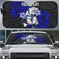 Personalised Canterbury-Bankstown Bulldogs Auto Sun Shade Polynesian Tribal Pattern With Rugby Bulldog Mascot Art