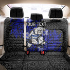 Personalised Canterbury-Bankstown Bulldogs Back Car Seat Cover Polynesian Tribal Pattern With Rugby Bulldog Mascot Art