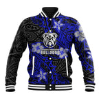 Personalised Canterbury-Bankstown Bulldogs Baseball Jacket Polynesian Tribal Pattern With Rugby Bulldog Mascot Art