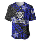 Personalised Canterbury-Bankstown Bulldogs Baseball Jersey Polynesian Tribal Pattern With Rugby Bulldog Mascot Art