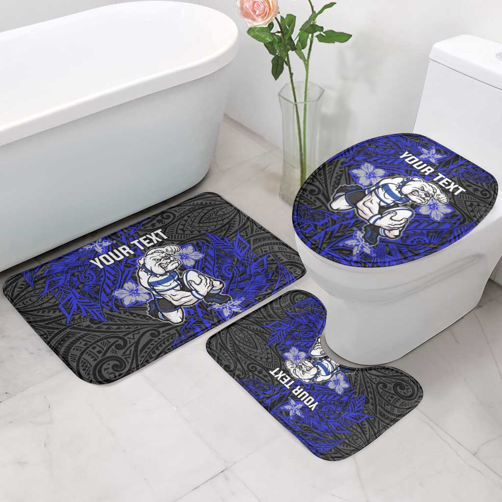 Personalised Canterbury-Bankstown Bulldogs Bathroom Set Polynesian Tribal Pattern With Rugby Bulldog Mascot Art