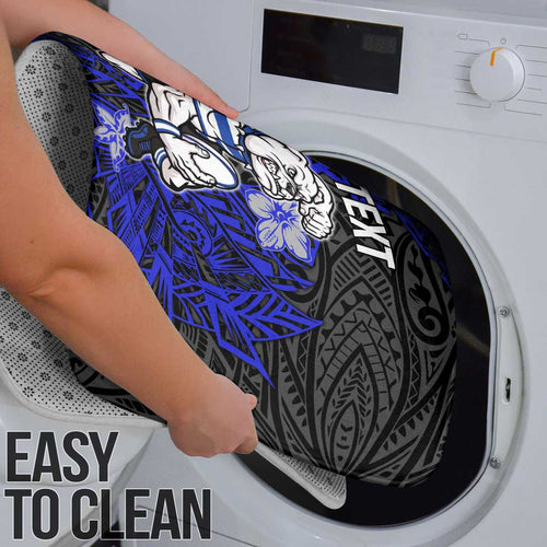 Personalised Canterbury-Bankstown Bulldogs Bathroom Set Polynesian Tribal Pattern With Rugby Bulldog Mascot Art