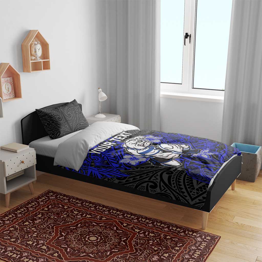Personalised Canterbury-Bankstown Bulldogs Bedding Set Polynesian Tribal Pattern With Rugby Bulldog Mascot Art