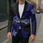 Personalised Canterbury-Bankstown Bulldogs Blazer Polynesian Tribal Pattern With Rugby Bulldog Mascot Art