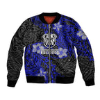 Personalised Canterbury-Bankstown Bulldogs Bomber Jacket Polynesian Tribal Pattern With Rugby Bulldog Mascot Art