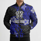 Personalised Canterbury-Bankstown Bulldogs Bomber Puffer Jacket Polynesian Tribal Pattern With Rugby Bulldog Mascot Art