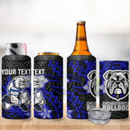 Personalised Canterbury-Bankstown Bulldogs 4 in 1 Can Cooler Tumbler Polynesian Tribal Pattern With Rugby Bulldog Mascot Art