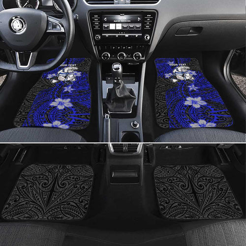 Personalised Canterbury-Bankstown Bulldogs Car Mats Polynesian Tribal Pattern With Rugby Bulldog Mascot Art