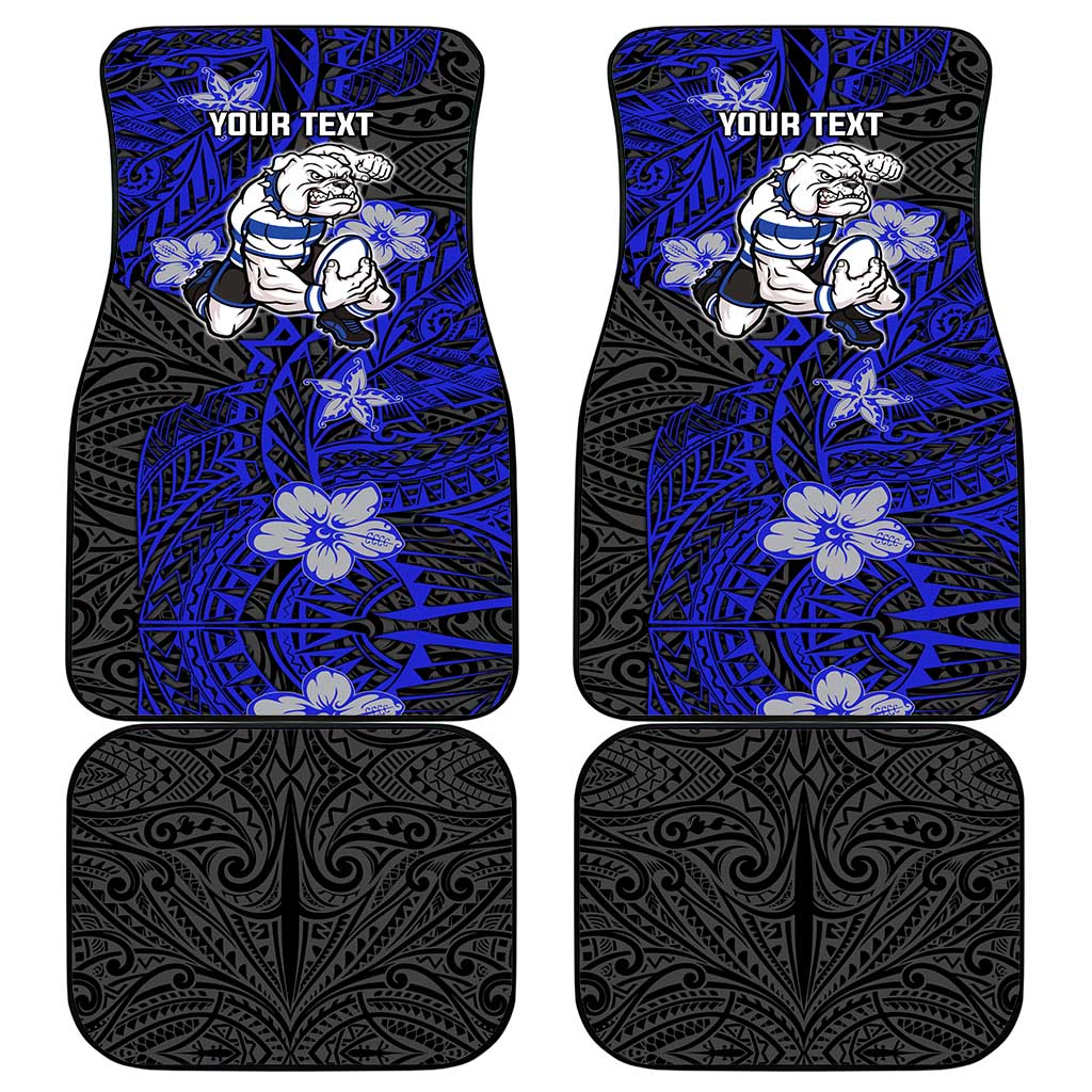 Personalised Canterbury-Bankstown Bulldogs Car Mats Polynesian Tribal Pattern With Rugby Bulldog Mascot Art