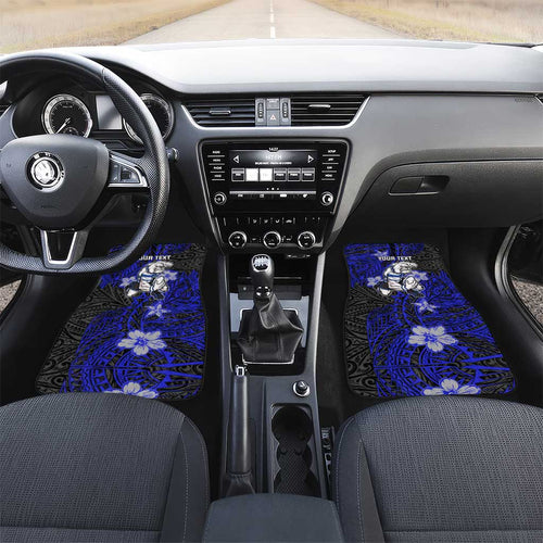 Personalised Canterbury-Bankstown Bulldogs Car Mats Polynesian Tribal Pattern With Rugby Bulldog Mascot Art