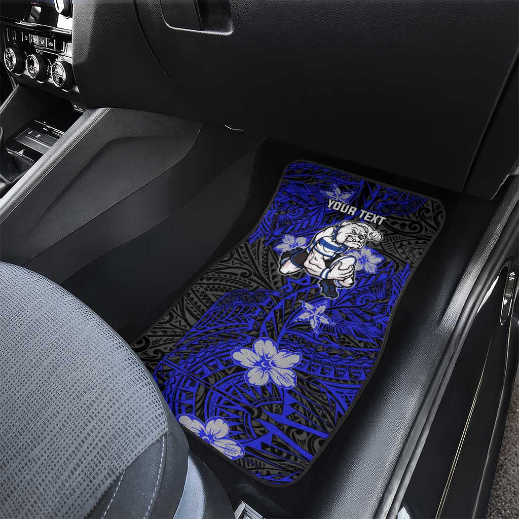 Personalised Canterbury-Bankstown Bulldogs Car Mats Polynesian Tribal Pattern With Rugby Bulldog Mascot Art