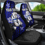 Personalised Canterbury-Bankstown Bulldogs Car Seat Cover Polynesian Tribal Pattern With Rugby Bulldog Mascot Art