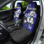Personalised Canterbury-Bankstown Bulldogs Car Seat Cover Polynesian Tribal Pattern With Rugby Bulldog Mascot Art