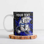 Personalised Canterbury-Bankstown Bulldogs Ceramic Mug Polynesian Tribal Pattern With Rugby Bulldog Mascot Art