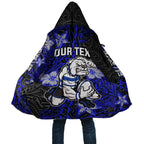 Personalised Canterbury-Bankstown Bulldogs Cloak Polynesian Tribal Pattern With Rugby Bulldog Mascot Art