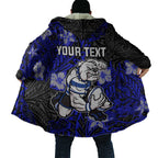 Personalised Canterbury-Bankstown Bulldogs Cloak Polynesian Tribal Pattern With Rugby Bulldog Mascot Art