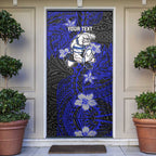 Personalised Canterbury-Bankstown Bulldogs Door Cover Polynesian Tribal Pattern With Rugby Bulldog Mascot Art