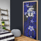 Personalised Canterbury-Bankstown Bulldogs Door Cover Polynesian Tribal Pattern With Rugby Bulldog Mascot Art
