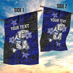 Personalised Canterbury-Bankstown Bulldogs Garden Flag Polynesian Tribal Pattern With Rugby Bulldog Mascot Art