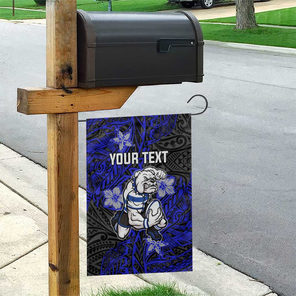 Personalised Canterbury-Bankstown Bulldogs Garden Flag Polynesian Tribal Pattern With Rugby Bulldog Mascot Art