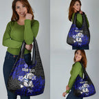 Personalised Canterbury-Bankstown Bulldogs Grocery Bag Polynesian Tribal Pattern With Rugby Bulldog Mascot Art