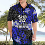 Personalised Canterbury-Bankstown Bulldogs Hawaiian Shirt Polynesian Tribal Pattern With Rugby Bulldog Mascot Art