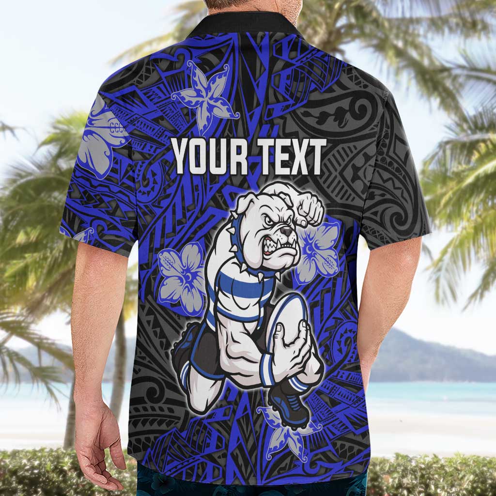 Personalised Canterbury-Bankstown Bulldogs Hawaiian Shirt Polynesian Tribal Pattern With Rugby Bulldog Mascot Art