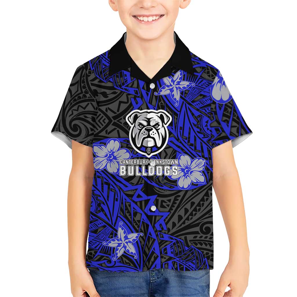 Personalised Canterbury-Bankstown Bulldogs Hawaiian Shirt Polynesian Tribal Pattern With Rugby Bulldog Mascot Art
