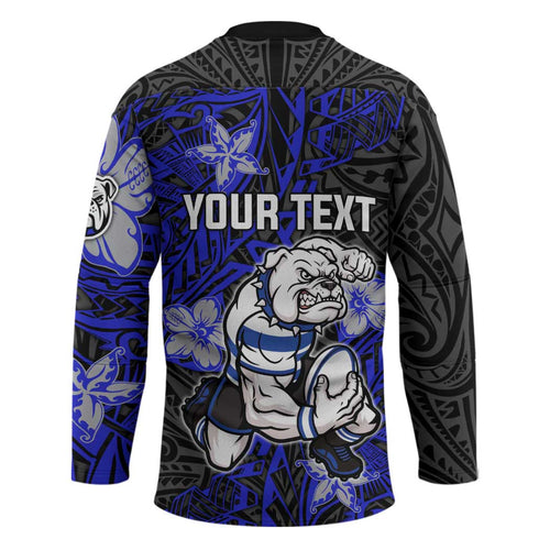 Personalised Canterbury-Bankstown Bulldogs Hockey Jersey Polynesian Tribal Pattern With Rugby Bulldog Mascot Art