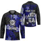 Personalised Canterbury-Bankstown Bulldogs Hockey Jersey Polynesian Tribal Pattern With Rugby Bulldog Mascot Art