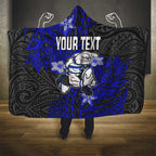 Personalised Canterbury-Bankstown Bulldogs Hooded Blanket Polynesian Tribal Pattern With Rugby Bulldog Mascot Art