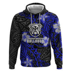 Personalised Canterbury-Bankstown Bulldogs Hoodie Polynesian Tribal Pattern With Rugby Bulldog Mascot Art