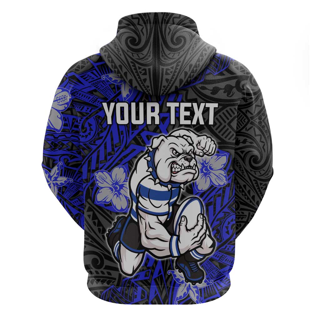 Personalised Canterbury-Bankstown Bulldogs Hoodie Polynesian Tribal Pattern With Rugby Bulldog Mascot Art