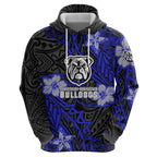 Personalised Canterbury-Bankstown Bulldogs Hoodie Polynesian Tribal Pattern With Rugby Bulldog Mascot Art