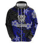 Personalised Canterbury-Bankstown Bulldogs Hoodie Polynesian Tribal Pattern With Rugby Bulldog Mascot Art