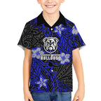 Personalised Canterbury-Bankstown Bulldogs Kid Hawaiian Shirt Polynesian Tribal Pattern With Rugby Bulldog Mascot Art