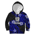 Personalised Canterbury-Bankstown Bulldogs Kid Hoodie Polynesian Tribal Pattern With Rugby Bulldog Mascot Art