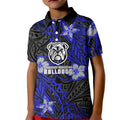 Personalised Canterbury-Bankstown Bulldogs Kid Polo Shirt Polynesian Tribal Pattern With Rugby Bulldog Mascot Art