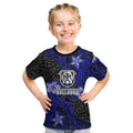 Personalised Canterbury-Bankstown Bulldogs Kid T Shirt Polynesian Tribal Pattern With Rugby Bulldog Mascot Art