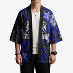 Personalised Canterbury-Bankstown Bulldogs Kimono Polynesian Tribal Pattern With Rugby Bulldog Mascot Art