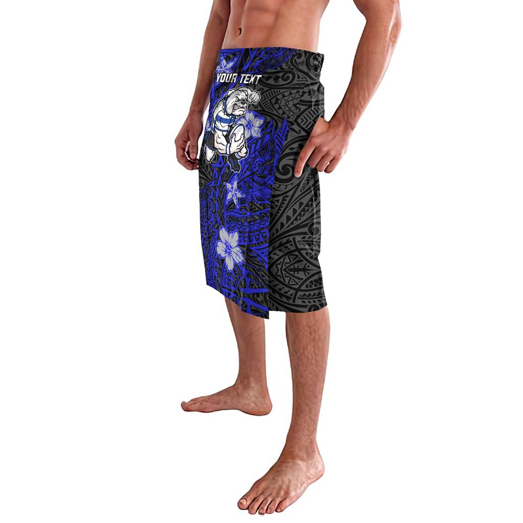 Personalised Canterbury-Bankstown Bulldogs Lavalava Polynesian Tribal Pattern With Rugby Bulldog Mascot Art