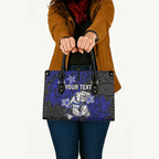 Personalised Canterbury-Bankstown Bulldogs Leather Bag Polynesian Tribal Pattern With Rugby Bulldog Mascot Art