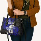 Personalised Canterbury-Bankstown Bulldogs Leather Bag Polynesian Tribal Pattern With Rugby Bulldog Mascot Art