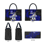 Personalised Canterbury-Bankstown Bulldogs Leather Bag Polynesian Tribal Pattern With Rugby Bulldog Mascot Art