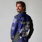 Personalised Canterbury-Bankstown Bulldogs Long Sleeve Polo Shirt Polynesian Tribal Pattern With Rugby Bulldog Mascot Art