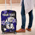 Personalised Canterbury-Bankstown Bulldogs Luggage Cover Polynesian Tribal Pattern With Rugby Bulldog Mascot Art
