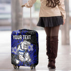 Personalised Canterbury-Bankstown Bulldogs Luggage Cover Polynesian Tribal Pattern With Rugby Bulldog Mascot Art